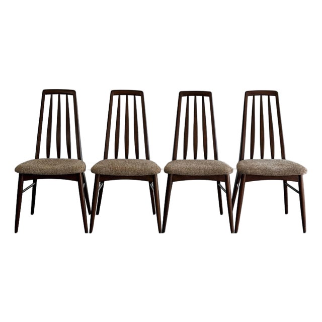 Image 1 of 15 Image 2 of 15 Image 15 of 15 Vintage “Eva” Dining Chairs Designed by Niels Koefoed for Koefoed Hornslet - Set of Four For Sale
