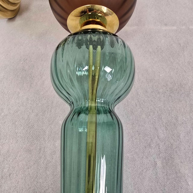 1990s Petrol Blue, Beige Murano Glass Sconces - a Pair For Sale - Image 11 of 15