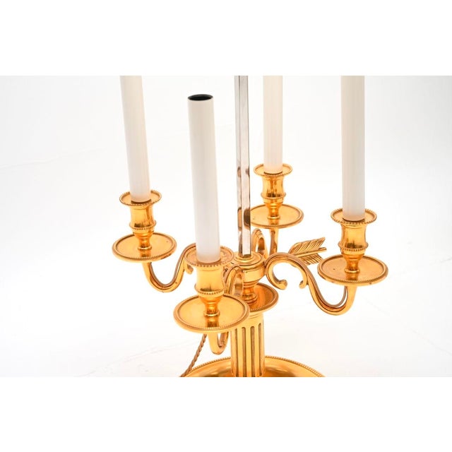 Cream French Brass Bouillotte Table Lamps, 1960, Set of 2 For Sale - Image 8 of 11
