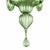 Contemporary lively chandelier in green murano glass. pop murano glass chandelier in deco style decorated in lively stin...