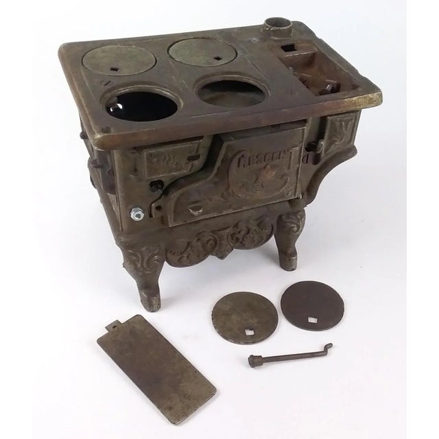 Miniature Crescent Cast Iron Stove Replica For Sale - Image 9 of 13