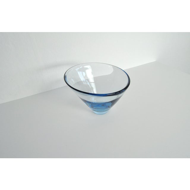 Holmegaard Hand Blown Aqua Blue Glass Bowl by Per Lütken for Holmegaard, 1950s For Sale - Image 4 of 12