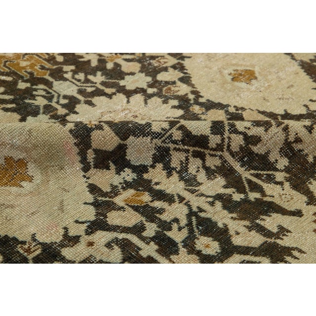 Blue Naby Blue Antique Karabaugh Wool Runner Designed With Floral Pattern For Sale - Image 8 of 9