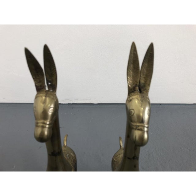 Large Brass Donkey Statues, 1950s, Set of 2 For Sale - Image 3 of 15