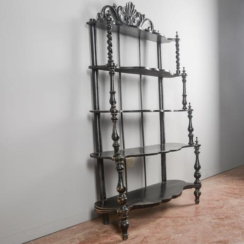 Louis Philippe Ebony Stained Etagere For Sale - Image 6 of 9