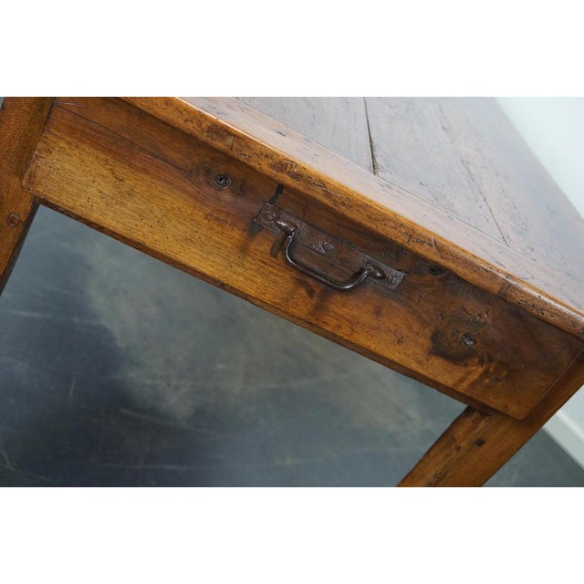 Antique 19th Century French Fruitwood & Chestnut Rustic Farmhouse Dining Table For Sale - Image 5 of 18