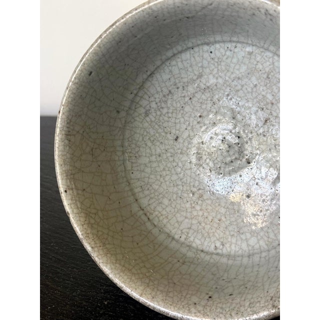 Early Korean White Ceramic Stem Bowl Joseon Dynasty For Sale - Image 13 of 16