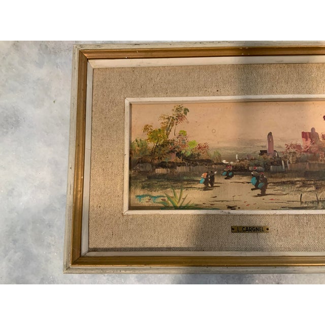 Italian Mid 20th Century Italian Landscape Scene Oil Painting by Lucio Cargnel, Framed For Sale - Image 3 of 9