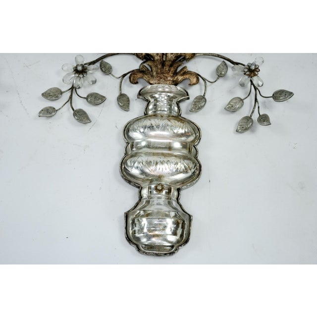 Mid-Century Modern French Crystal Bronze Sconce Rings attributed to Maison Baguès, 1960s, Set of 2 For Sale - Image 3 of 18