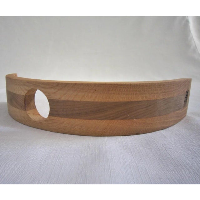 1970s Artisan Wood Bottle Holder, Signed For Sale - Image 6 of 6