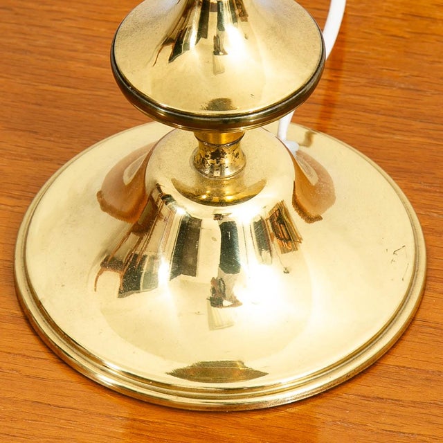 Mid-Century Modern Mid Century Modern Lamp Denmark Lighting Brass Table Round Brass Danish Vintage For Sale - Image 3 of 12