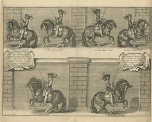 Duke of Newcastle Horseback Riding, 1737, Print
