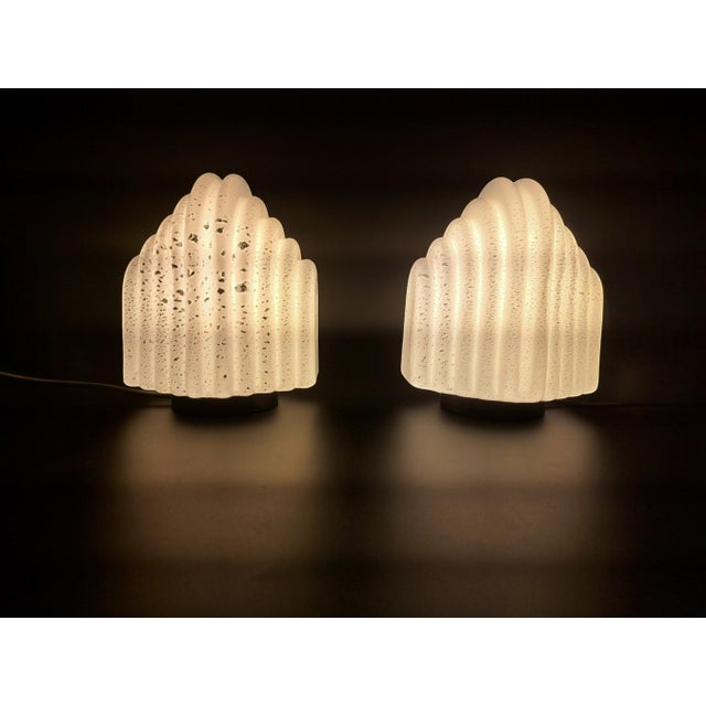 Mid-Century Modern Murano Glass Table Lamps, 1980s, Set of 2 For Sale - Image 3 of 9