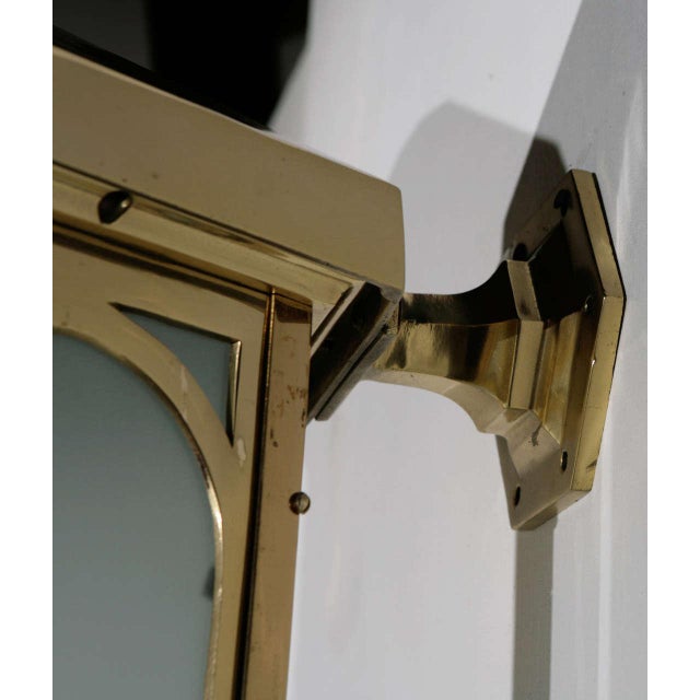 1930s Cast Brass Exterior Sconce For Sale - Image 4 of 7