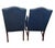 Hancock & Moore Timeless Elegance: The Hancock & Moore Blue Leather Armchair Pair 1980s For Sale - Image 4 of 12