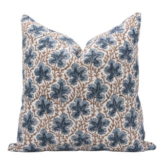 Fabdivine Indian Block Print Cushion Cover 12x20 Inch Off-White Linen-Pushp Shamita For Sale