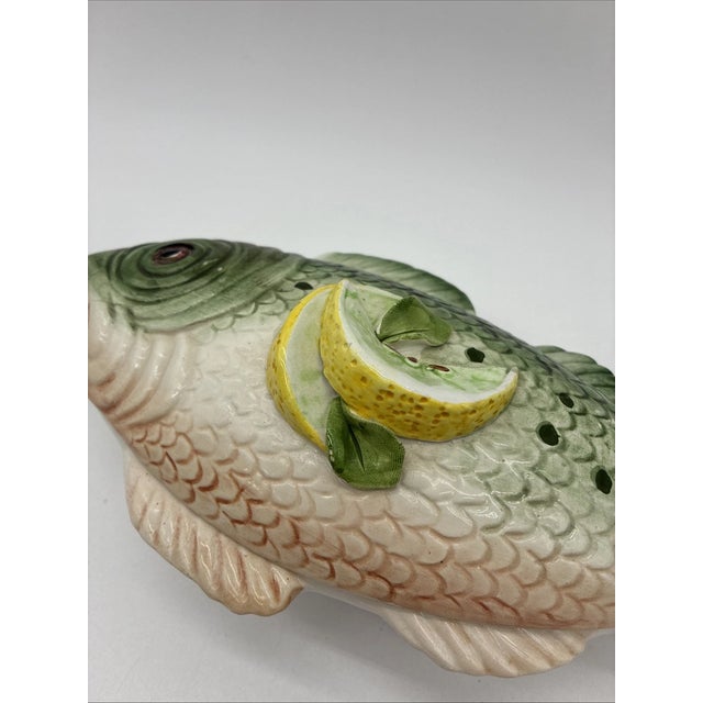 1990s Vintage Majolica Vietri Fish Shape Soup Tureen For Sale - Image 5 of 7