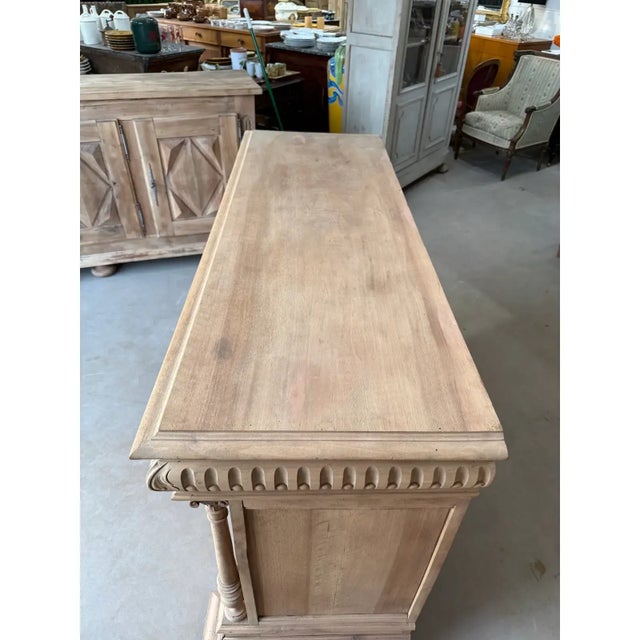 19th Century 19th Century French Country Solid Walnut Bleached Sideboard / Buffet. For Sale - Image 5 of 14