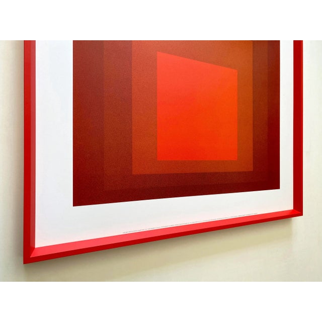 Persimmon Josef Albers Foundation Lithograph Print Framed Mid Century Modernist Poster " Homage to the Square : Mma-2 " 1970 For Sale - Image 8 of 12