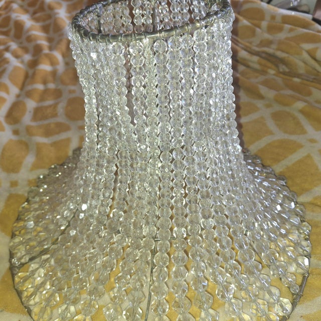 1940's Large Hollywood Regency Crystal Beaded Bell Shade 10" by 14" For Sale - Image 10 of 12