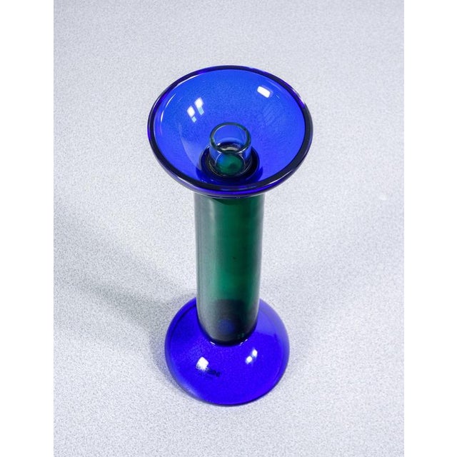 Glass Blown Glass Candlesticks by A. Barbini, Set of 2 For Sale - Image 7 of 16
