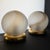 Gold Sculptural Table Lamps with Glass Globes, Set of 2 For Sale - Image 8 of 17