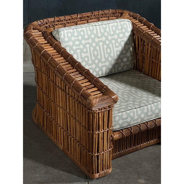 Camel Vintage Pair of Monumental McGuire Ratten Lounge Chairs For Sale - Image 8 of 12