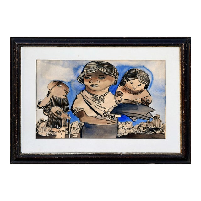 The Family - Mid Century Figurative by Cock Van Gent For Sale