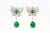 Contemporary 2.5 Carat Cabochon Cut Emerald and Diamond Butterfly Drop Earrings in 18K White For Sale - Image 3 of 8