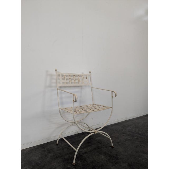 Wrought Iron Garden Table and Chairs, Set of 5 For Sale - Image 5 of 15
