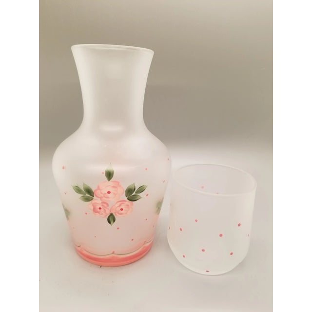 Shabby Chic Vintage Handpainted Glass Tumble Up For Sale - Image 3 of 3