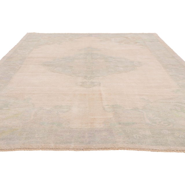 Contemporary Vintage Turkish Oushak Rug, 05'08 X 09'03 For Sale - Image 3 of 10