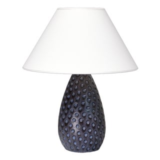 Drop-Shaped Dimpled Ceramic Table Lamp from Helge Østerberg, Denmark, 1950s For Sale