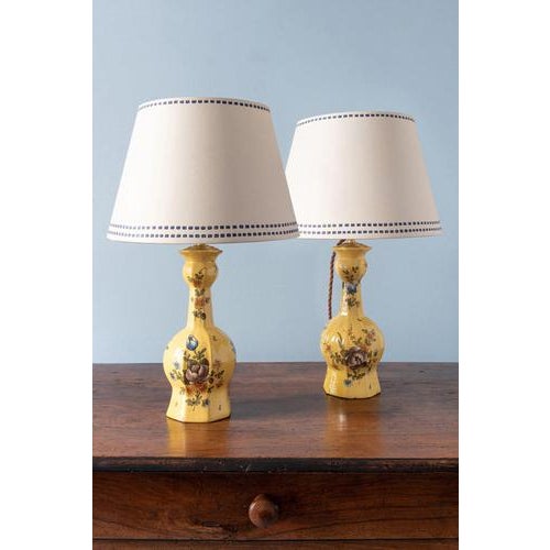 Moustiers Faience Garlic Neck Table Lamps, 1800s, Set of 2 For Sale - Image 13 of 13