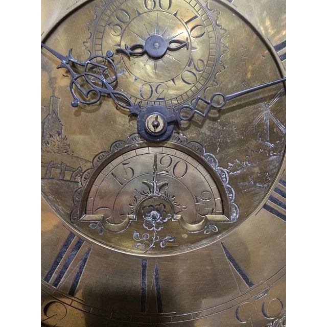 18th Century English Mahogany Tall Case Clock 30 Hour Clock For Sale - Image 4 of 11
