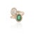 Metal Modern Toi Et Moi Diamond and Emerald Ring in 18k Solid Yellow Gold Size 7 For Sale - Image 7 of 8