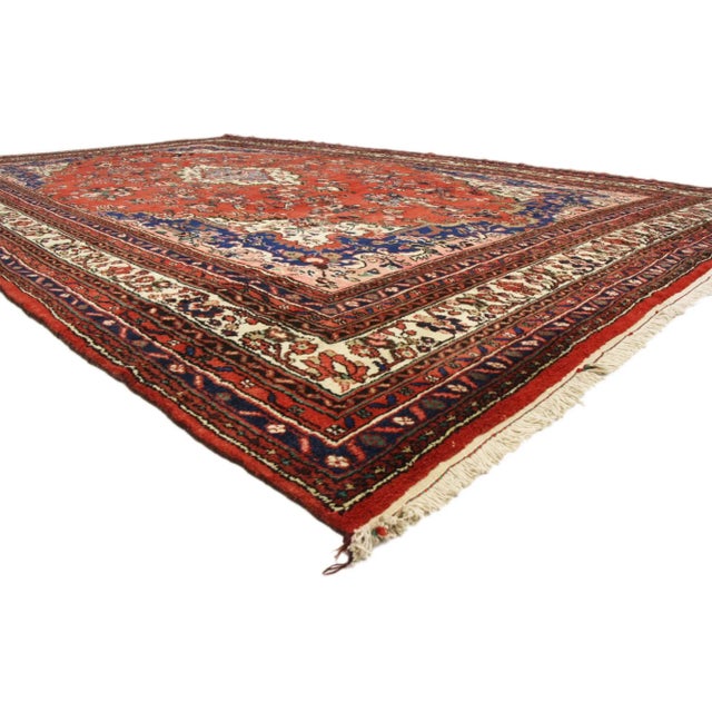 74944 Vintage Persian Hamadan Rug, 10'06 x 17'02. This exquisite vintage Persian Hamadan rug radiates the quiet confidence...