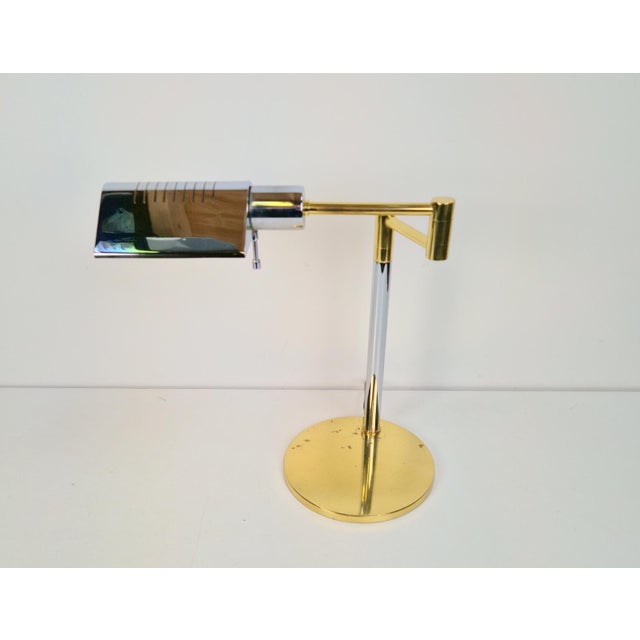 Metal Adjustable Brass Chrome Table Lamp from Star Leuchten, Germany, 1970s For Sale - Image 7 of 10