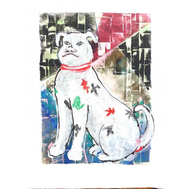 Paper Martha Holden " Happy Dog" Modern Painting For Sale - Image 7 of 7