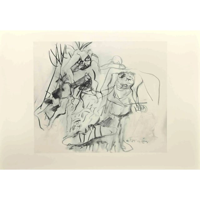 Contemporary After Willem De Kooning, Figures in Landscape, Offset and Lithograph, 1985 For Sale - Image 3 of 3