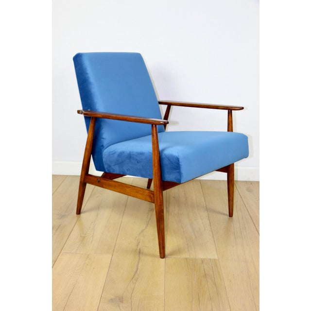 Lis Lounge Chair with Blue Sky Upholstery by Henryk Lis, 1970s For Sale - Image 10 of 11