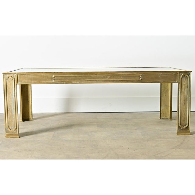 Late 20th Century Belgian Vintage Cast Bronze & Glass Coffee Table For Sale - Image 5 of 12