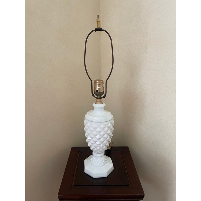 Antique Deco Milk Glass Lamp For Sale In New York - Image 6 of 6