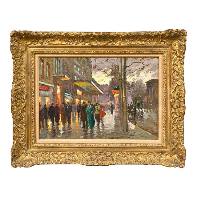 Edouard-Léon Cortès, Oil on Canvas, French Painting, Paris Street Scene, 20th C. For Sale