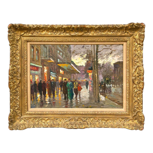 Edouard-Léon Cortès, Oil on Canvas, French Painting, Paris Street Scene, 20th C.