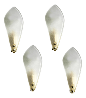 Sanded Murano Leaf Wall Sconces by Simoeng, Set of 4