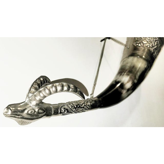 This vintage Viking style natural drinking horn is a 20th c. version of the wild and wooly vessels used for centuries by...