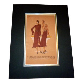 Original 1931 Art Deco Fashion Pochoir "Très Parisien" No. L, Plate 15 For Sale
