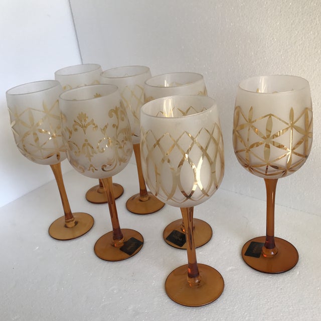 Mikasa Amber Stemware Set of 7 Chairish
