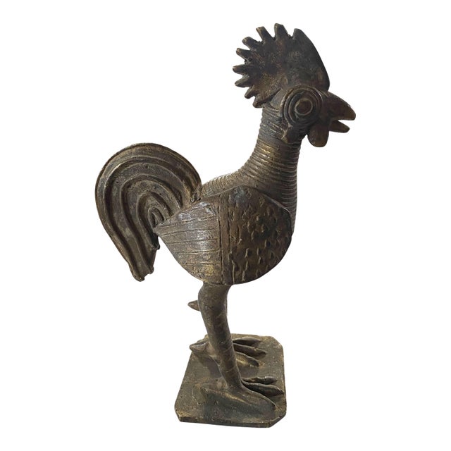 Vintage Bronze AfricanTribal/ Ashanti Akan of a Bird/ Rooster Ivory Coast For Sale